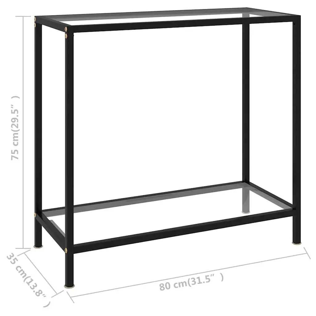 Console Table with Durable Tempered Glass Surface