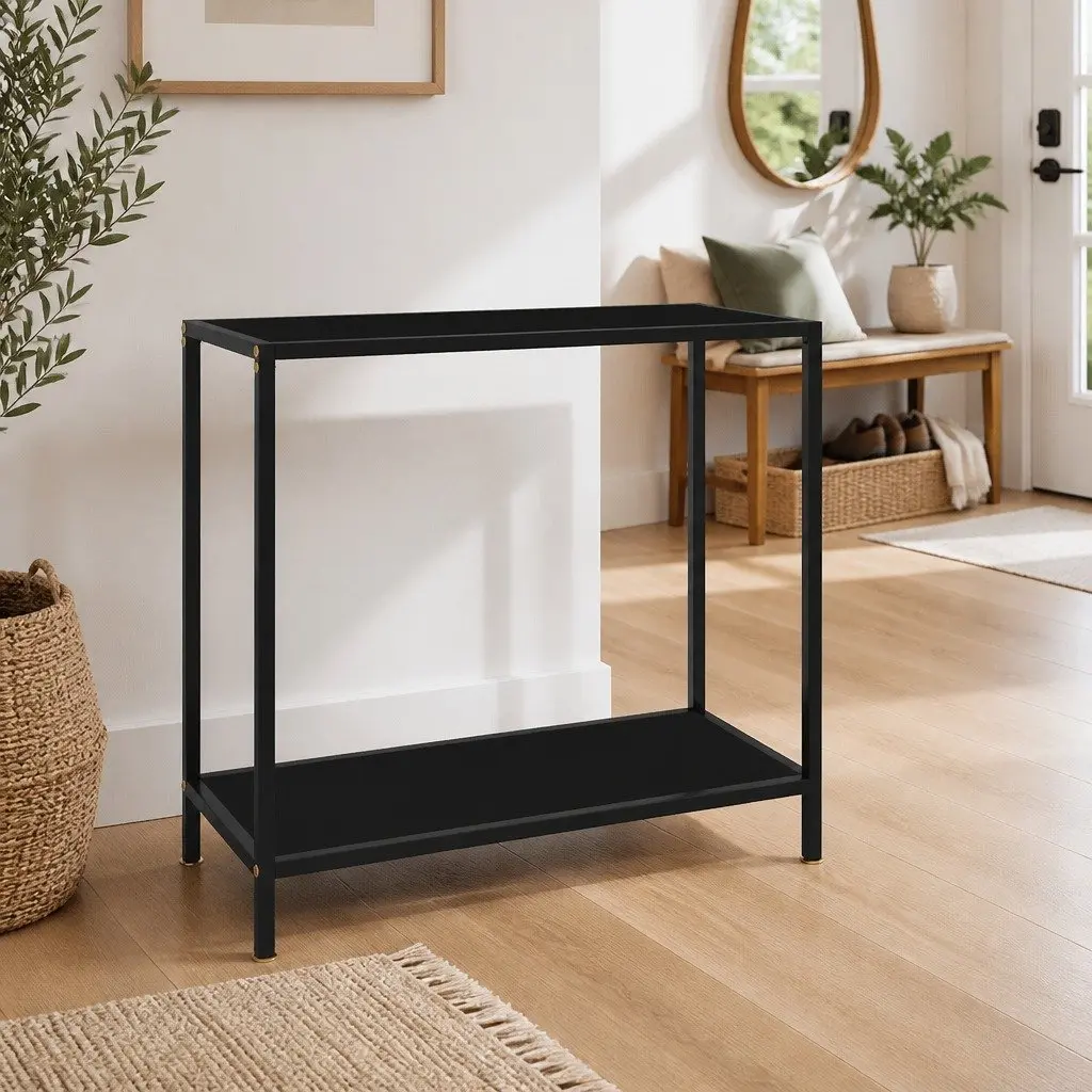 Console Table with Tempered Glass Top