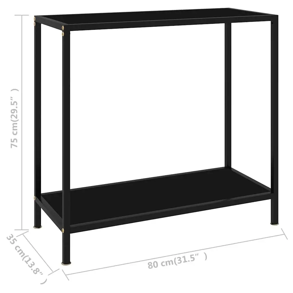 Console Table with Tempered Glass Top