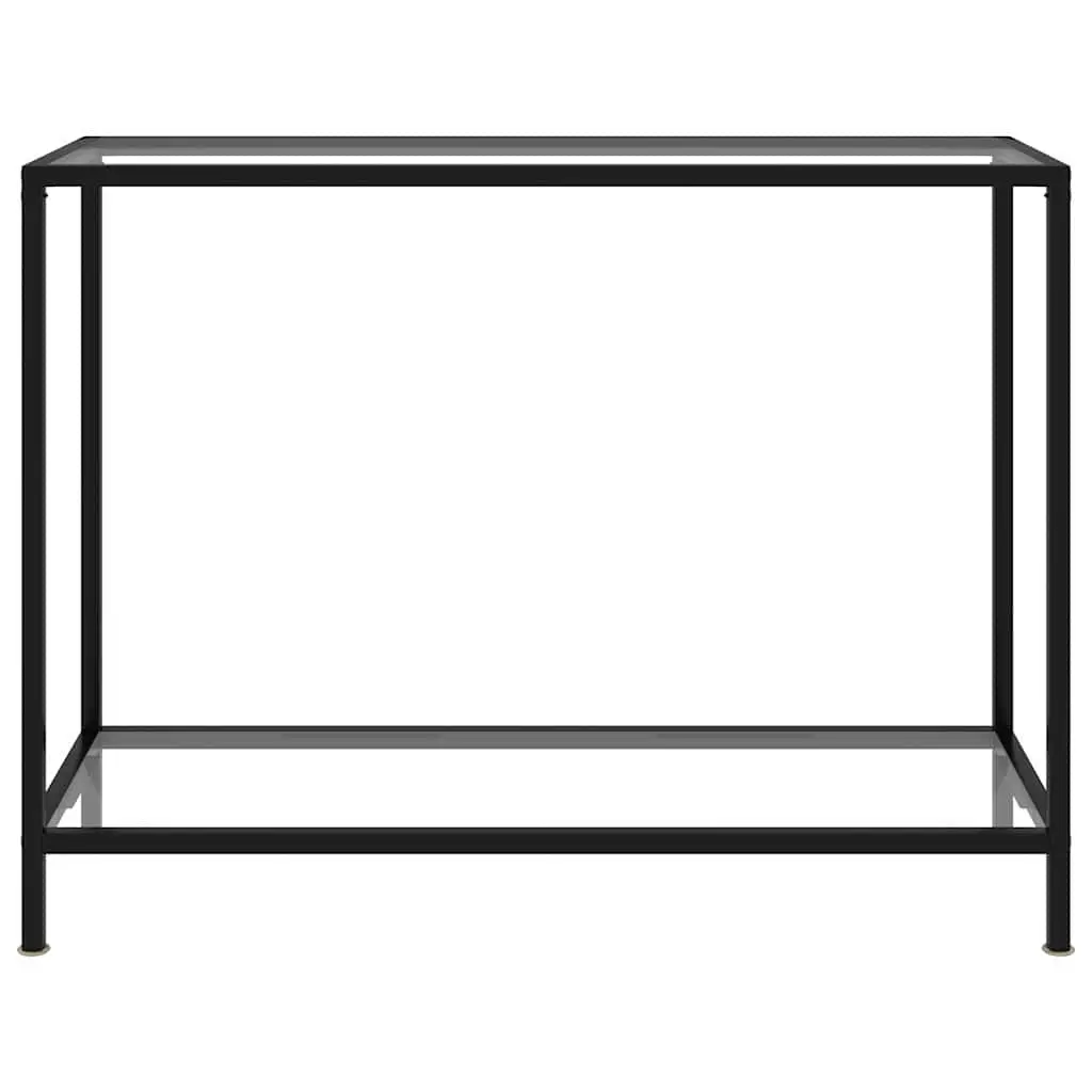Tempered Glass Console Table with Storage Shelf