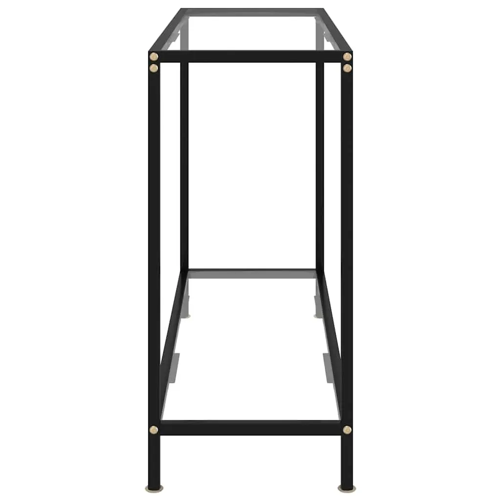 Tempered Glass Console Table with Storage Shelf