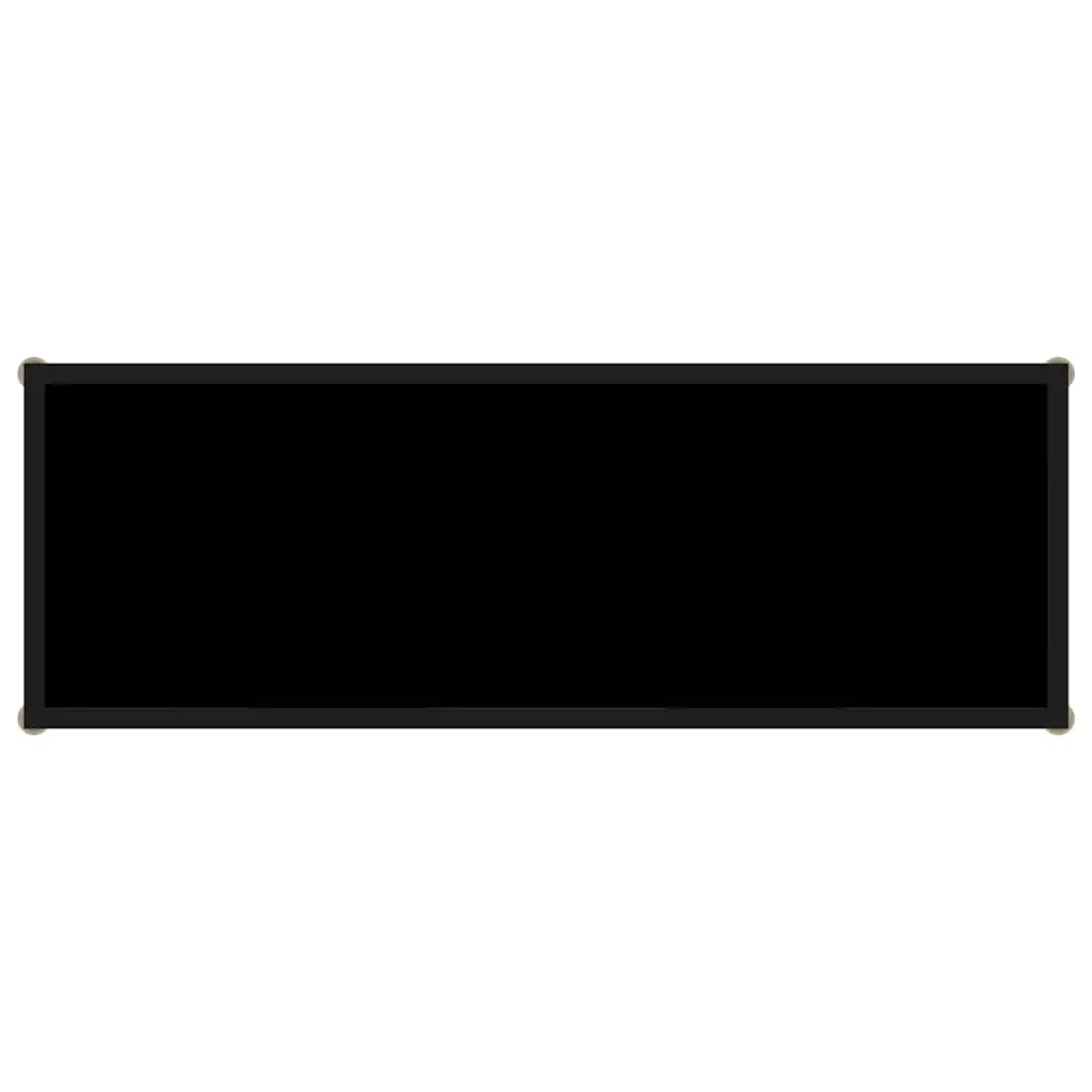 Black Tempered Glass Console Table with Shelf