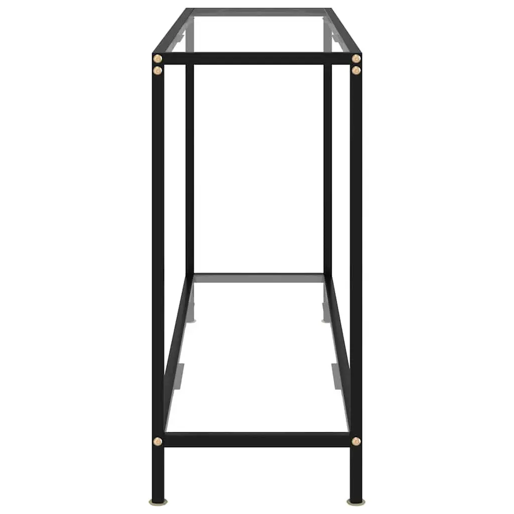Tempered Glass Console Table with Shelf