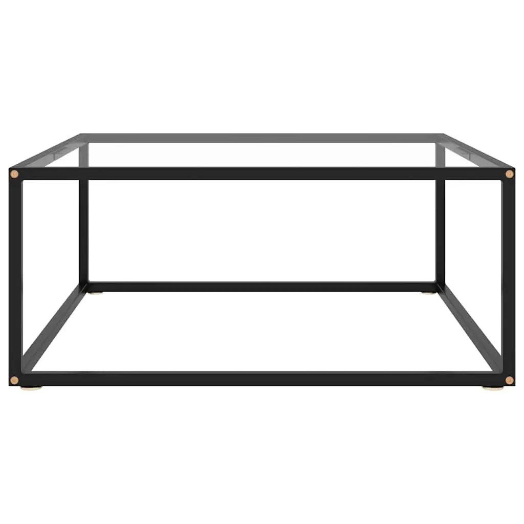 Black Coffee Table with Durable Glass Top