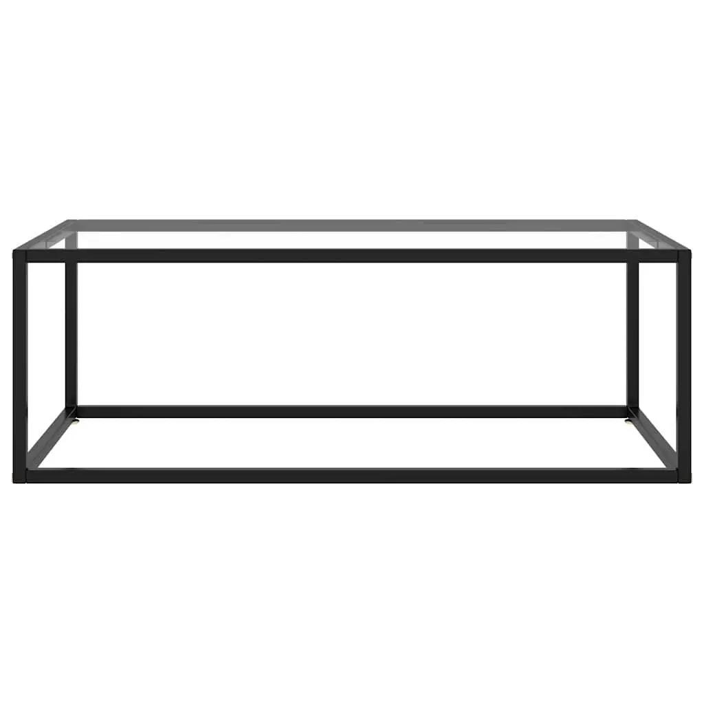 Black Coffee Table with Tempered Glass Top