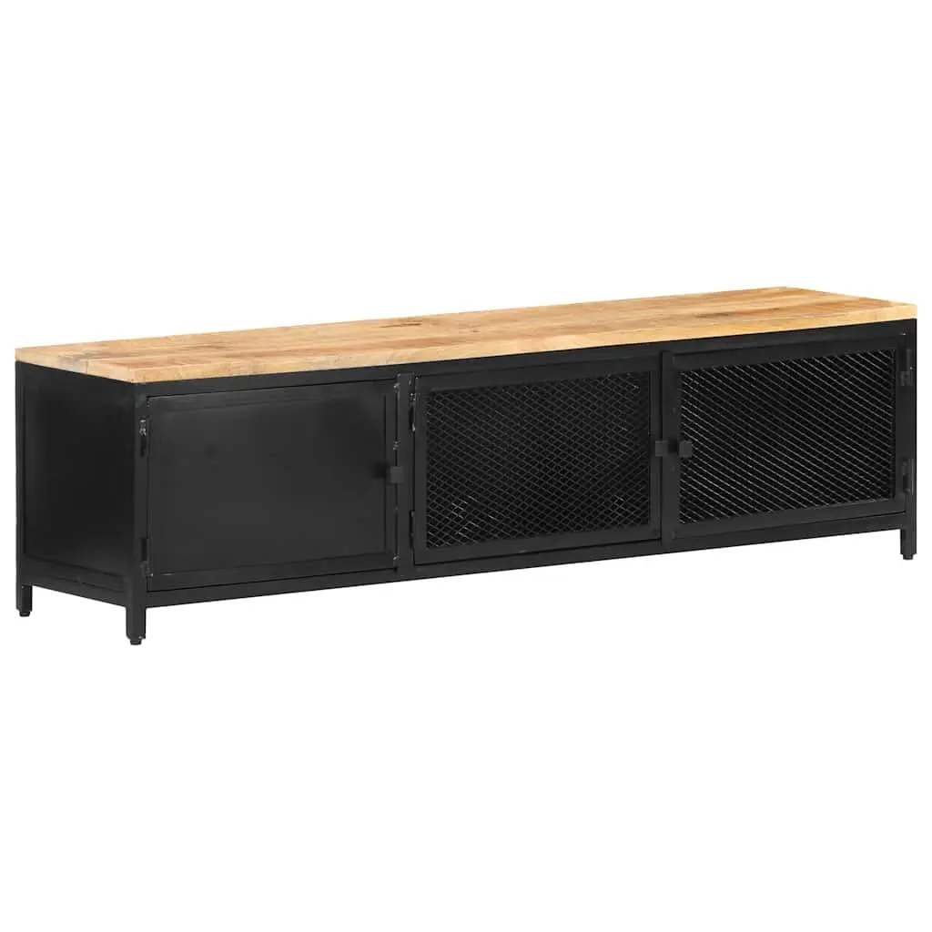 Industrial TV Cabinet with Solid Mango Wood
