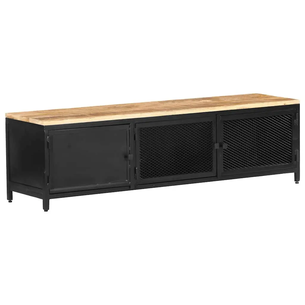 Industrial TV Cabinet with Solid Mango Wood