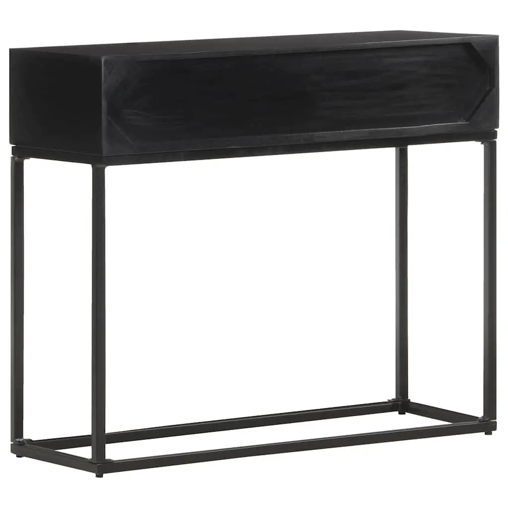 Solid Mango Wood Console Table with Iron Base 90x35x76 cm