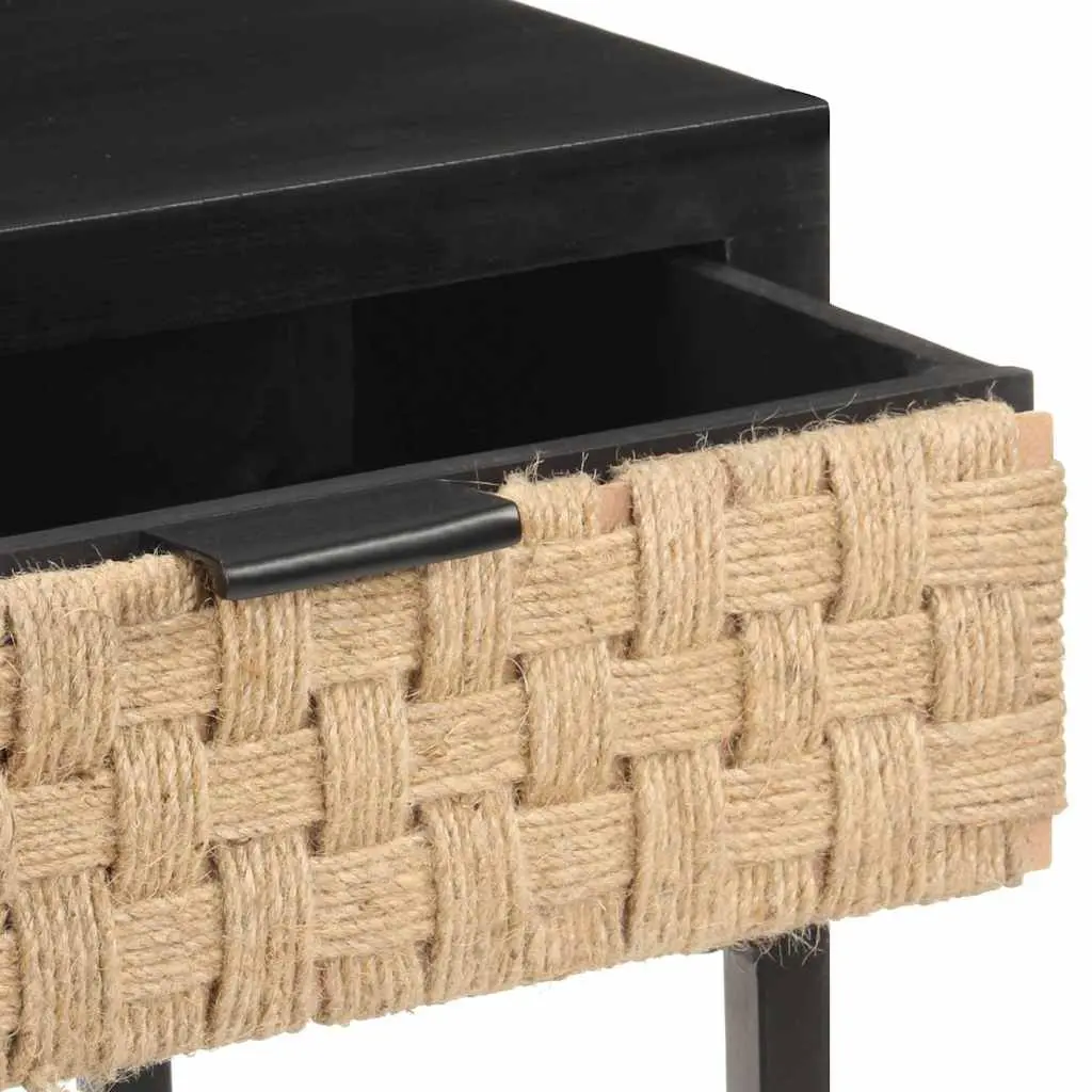 Solid Mango Wood Console Table with Iron Base 90x35x76 cm