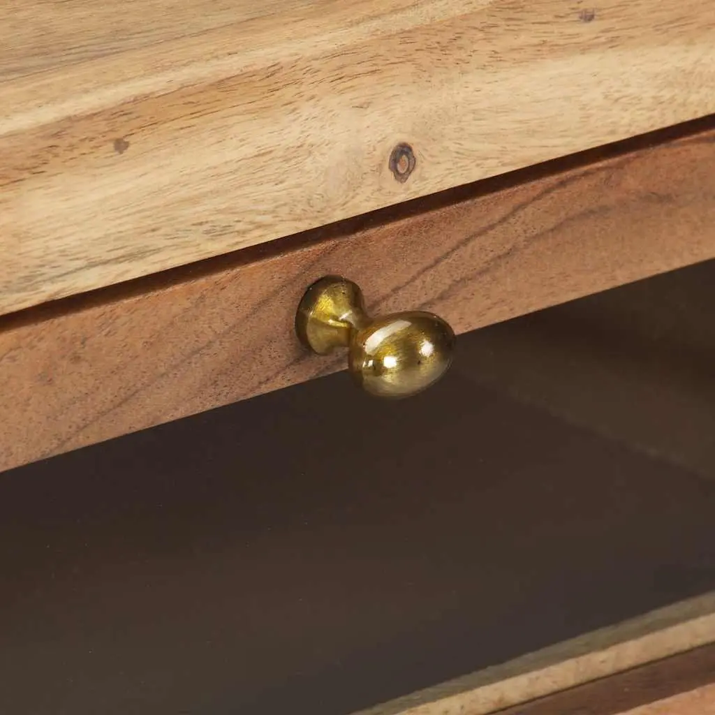 Solid Acacia Wood Console Table with Drawers 90x35x76 cm