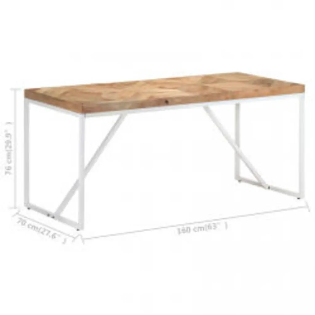 Solid Acacia and Mango Wood Dining Table 160x70x76cm