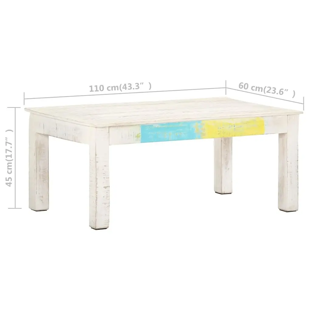 Solid Mango Wood Coffee Table 110x60x45 cm