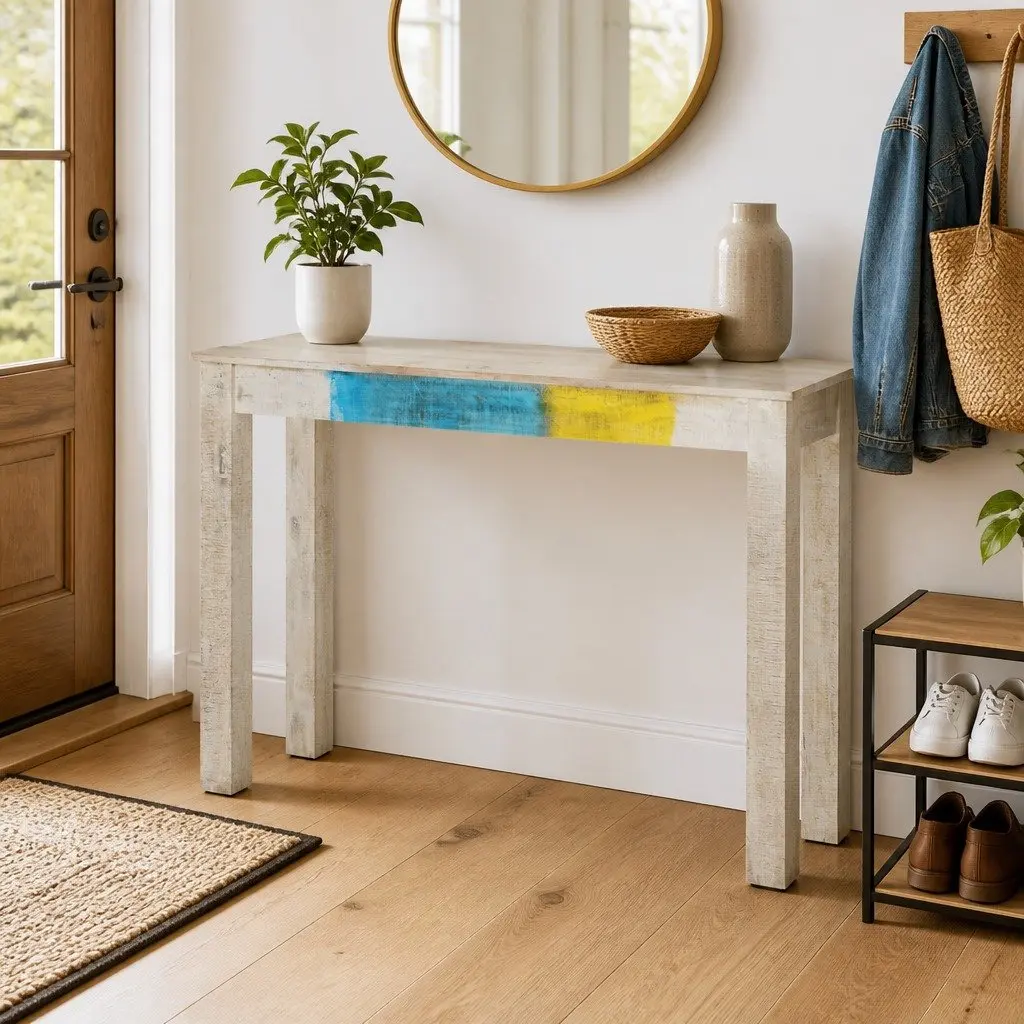 White Console Table 115x35x77cm for Accent Decor