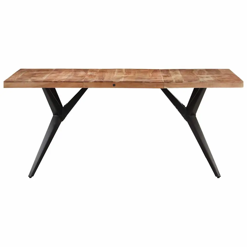 Black Solid Acacia Wood Dining Table 160x80x76 cm