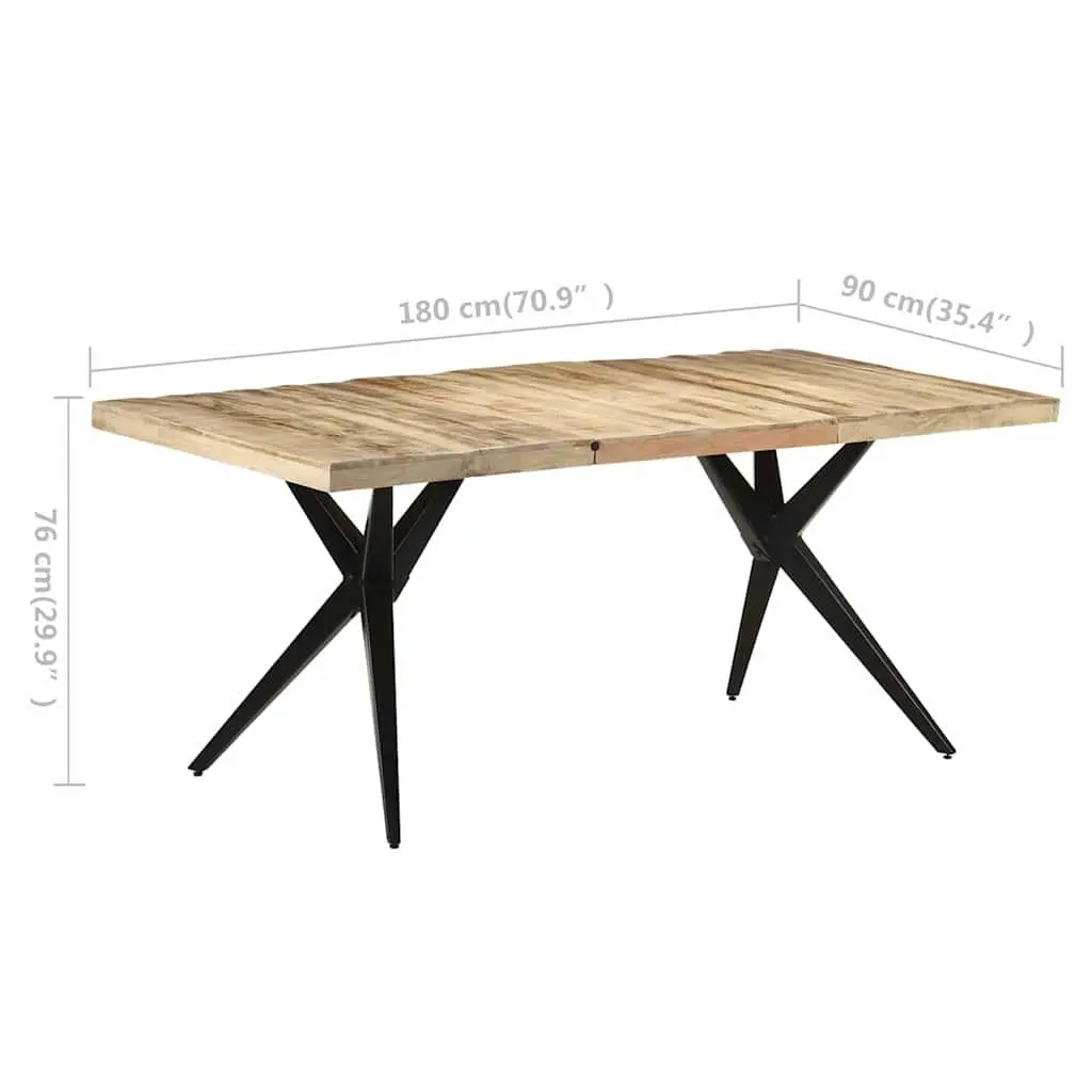 Dining Table Kitchen Mango Wood Brown Wooden Furniture 180x90x76 cm