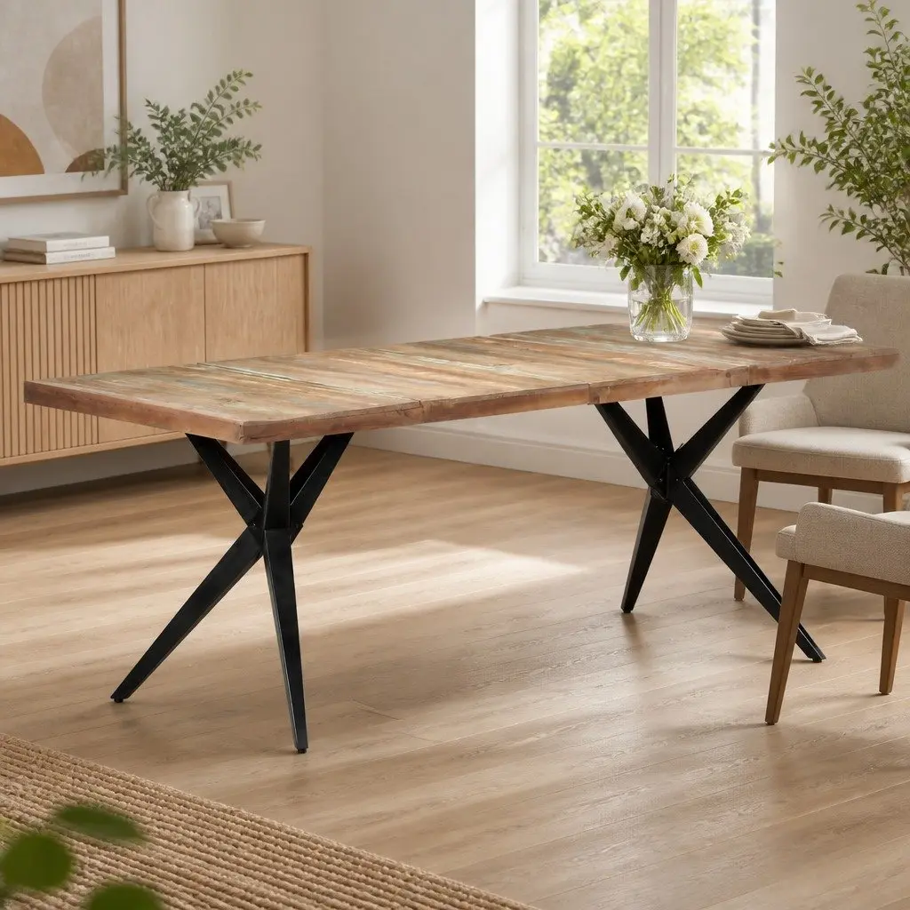 Dining Table 200x90x76cm Solid Reclaimed Wood
