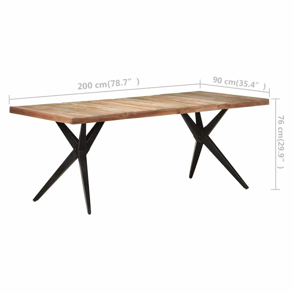 Dining Table 200x90x76cm Solid Reclaimed Wood