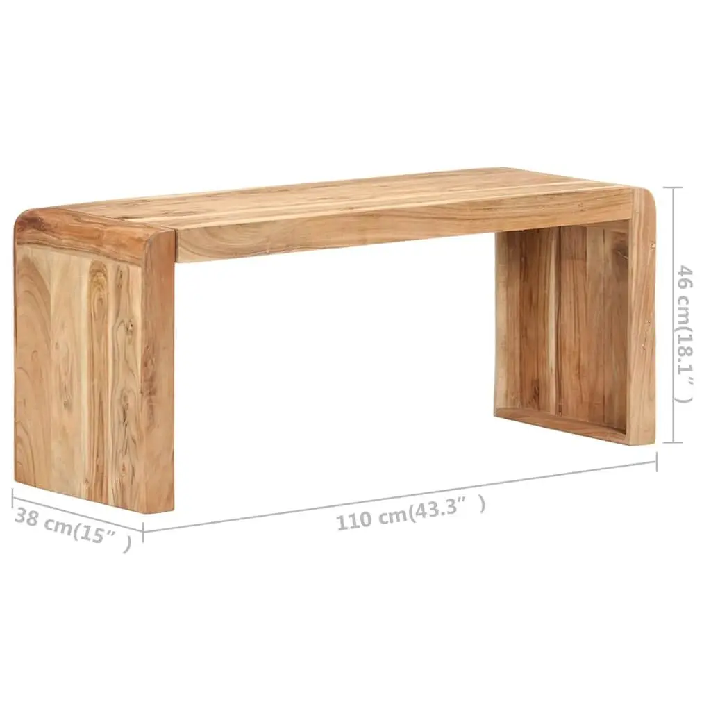 Solid Acacia Wood Dining Bench 110x38x46cm