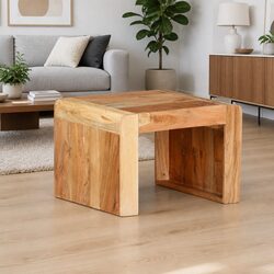 Solid Acacia Wood Side Table End Table Brown Living Room Accent Furniture