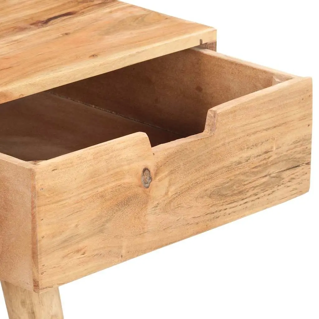 Solid Wood Dressing Table with Integrated Mirror 112x45x76cm