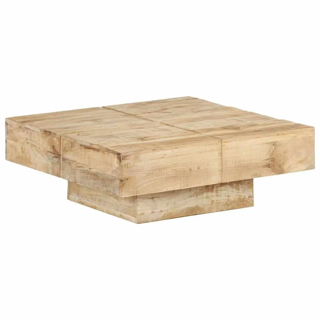 Solid Mango Wood Coffee Table 80x80x28 cm for Living Rooms