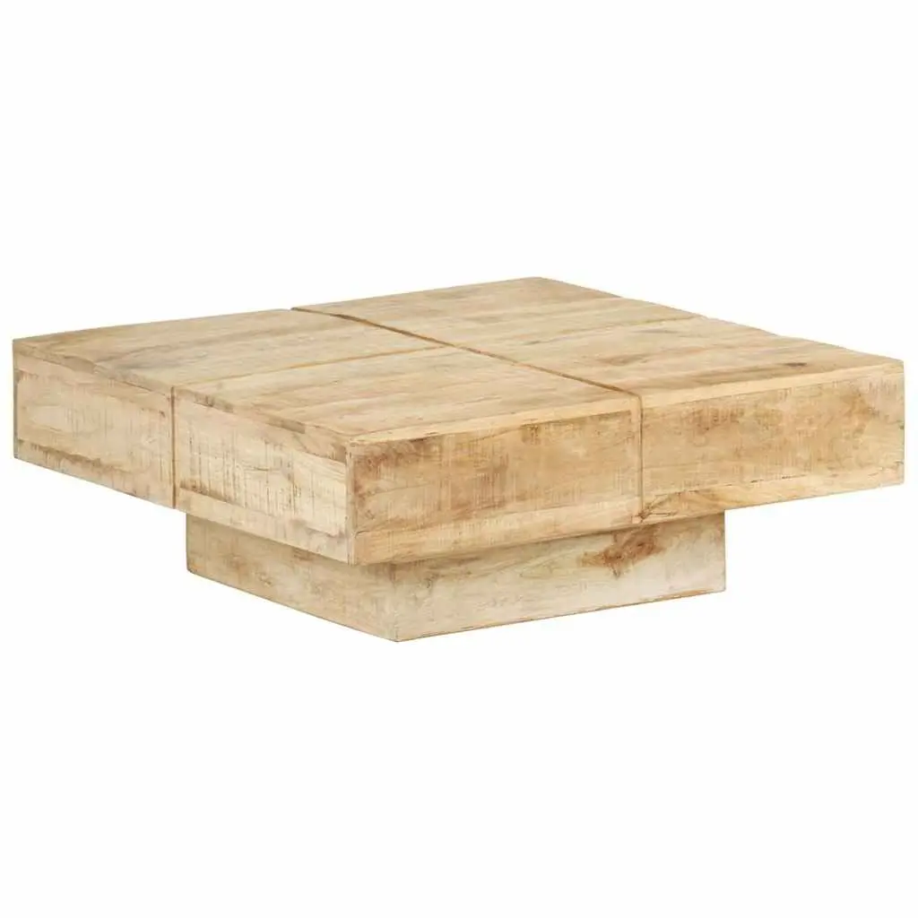Solid Mango Wood Coffee Table 80x80x28 cm for Living Rooms