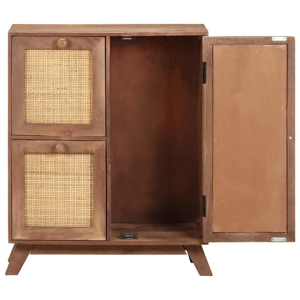 Solid Mango Wood Sideboard with Drawers and Door