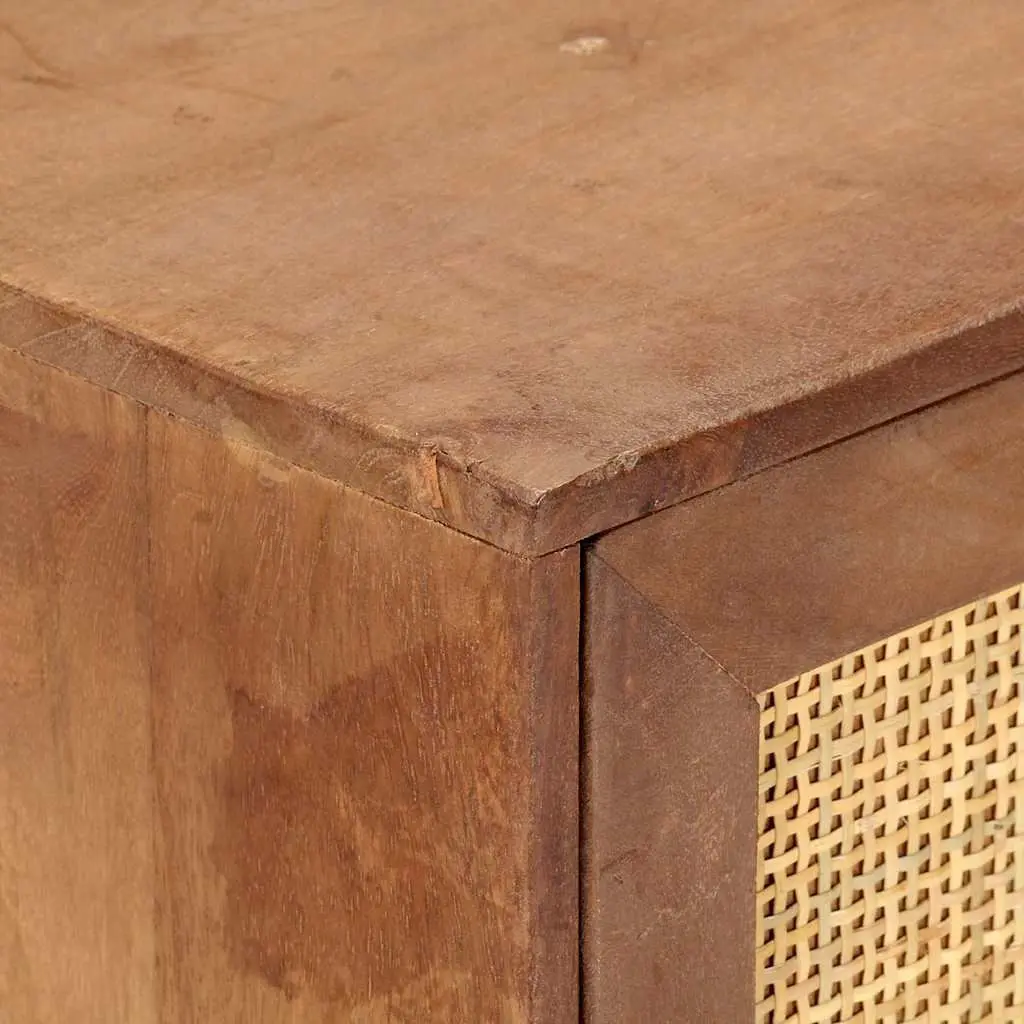 Solid Mango Wood Sideboard with Drawers and Door