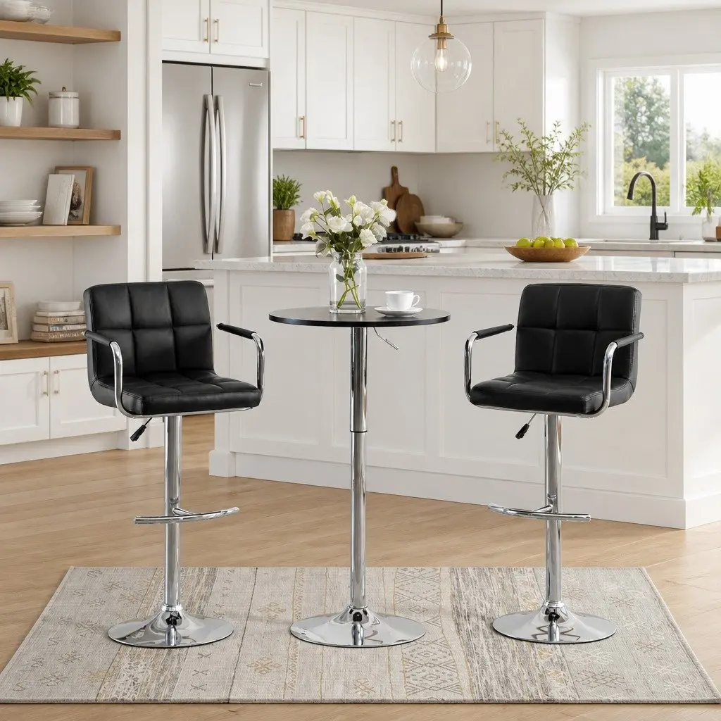 Bar Stools Set of 2 with Adjustable Height