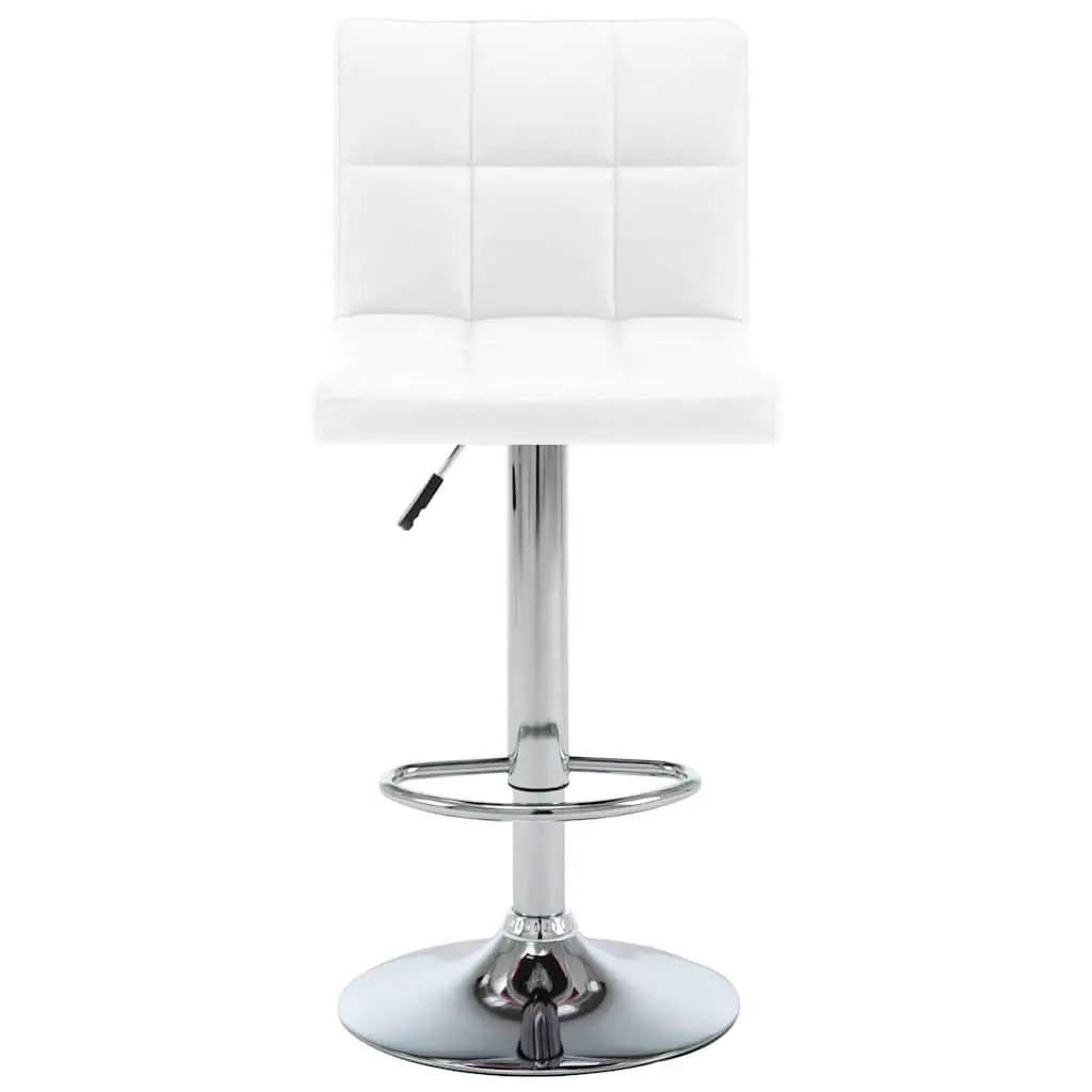 Bar Stools Set of 2 in White Faux Leather