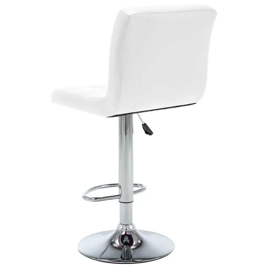 Bar Stools Set of 2 in White Faux Leather
