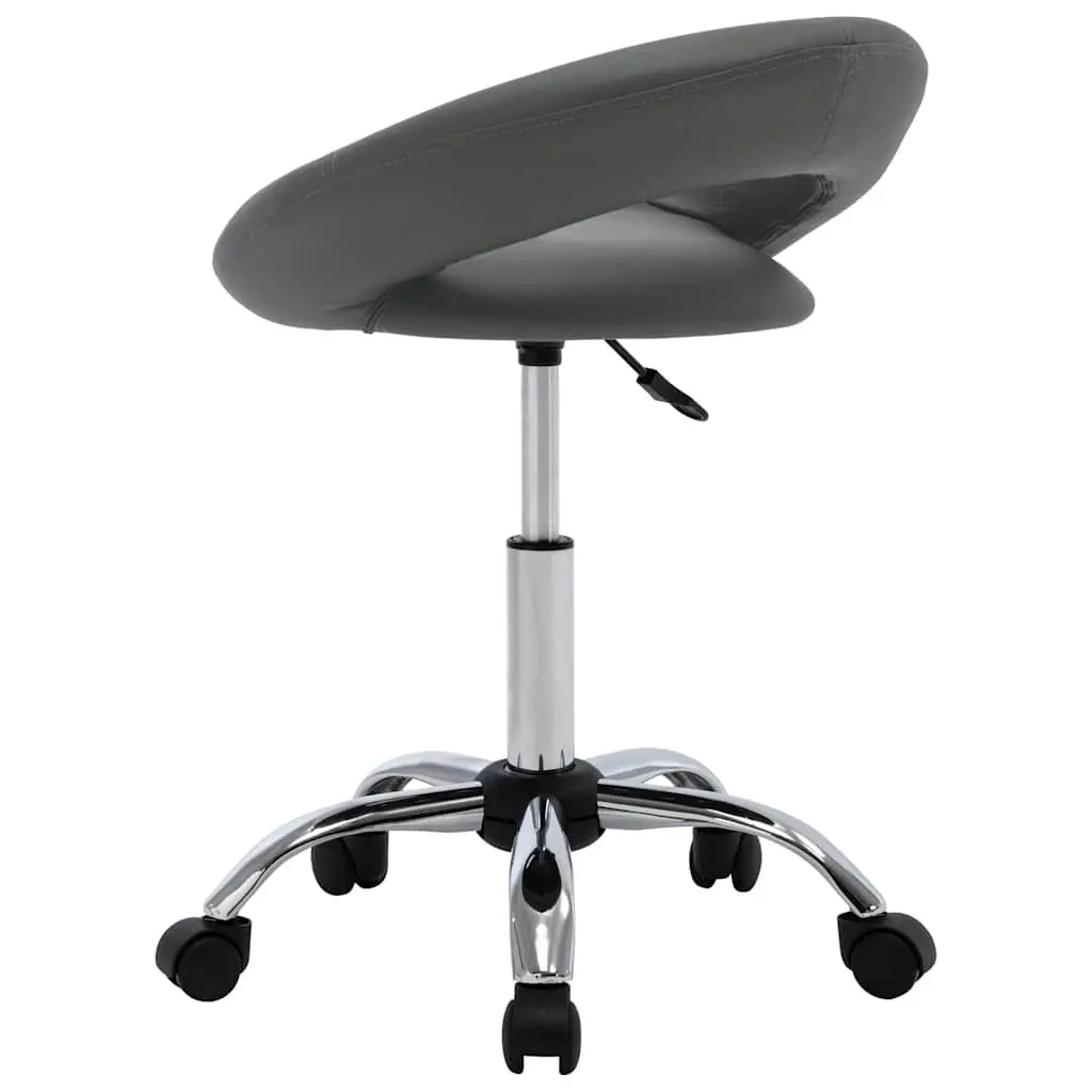 Rolling Office Chair Faux Leather Adjustable Height Grey