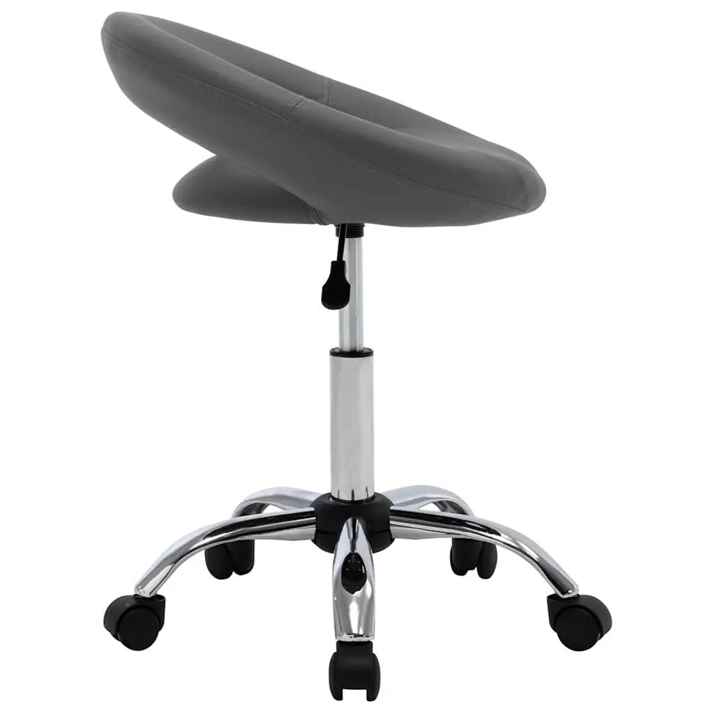 Rolling Office Chair Faux Leather Adjustable Height Grey