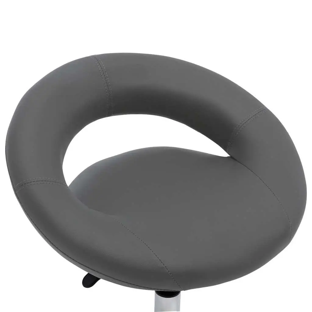 Rolling Office Chair Faux Leather Adjustable Height Grey