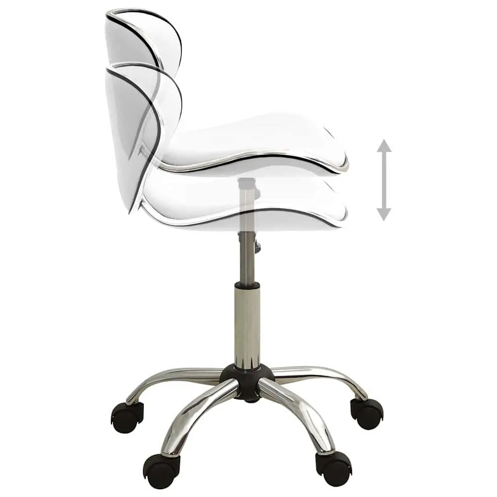 Adjustable White Salon Spa Stool with 5 Wheels