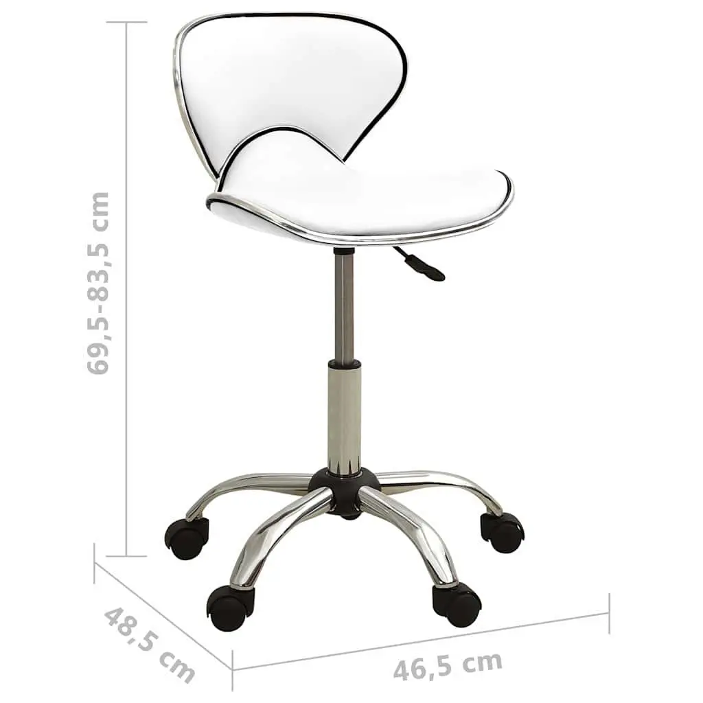 Adjustable White Salon Spa Stool with 5 Wheels