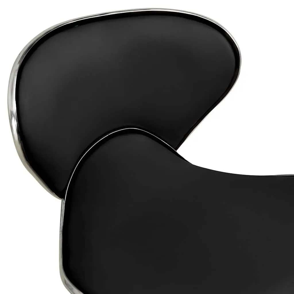 Salon Spa Stool Faux Leather Height Adjustable Black Swivel Chair Five Wheels