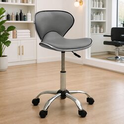 Stylish Grey Swivel Salon Spa Stool with Wheels