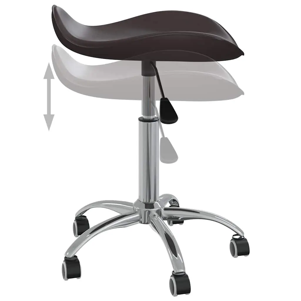 Salon Spa Stool Faux Leather Height Adjustable Swivel Chair Brown
