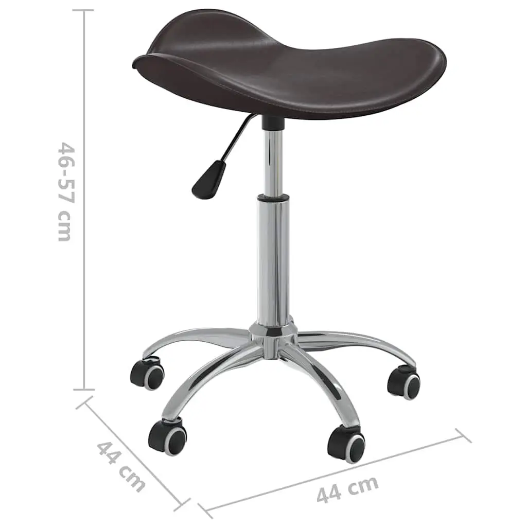Salon Spa Stool Faux Leather Height Adjustable Swivel Chair Brown