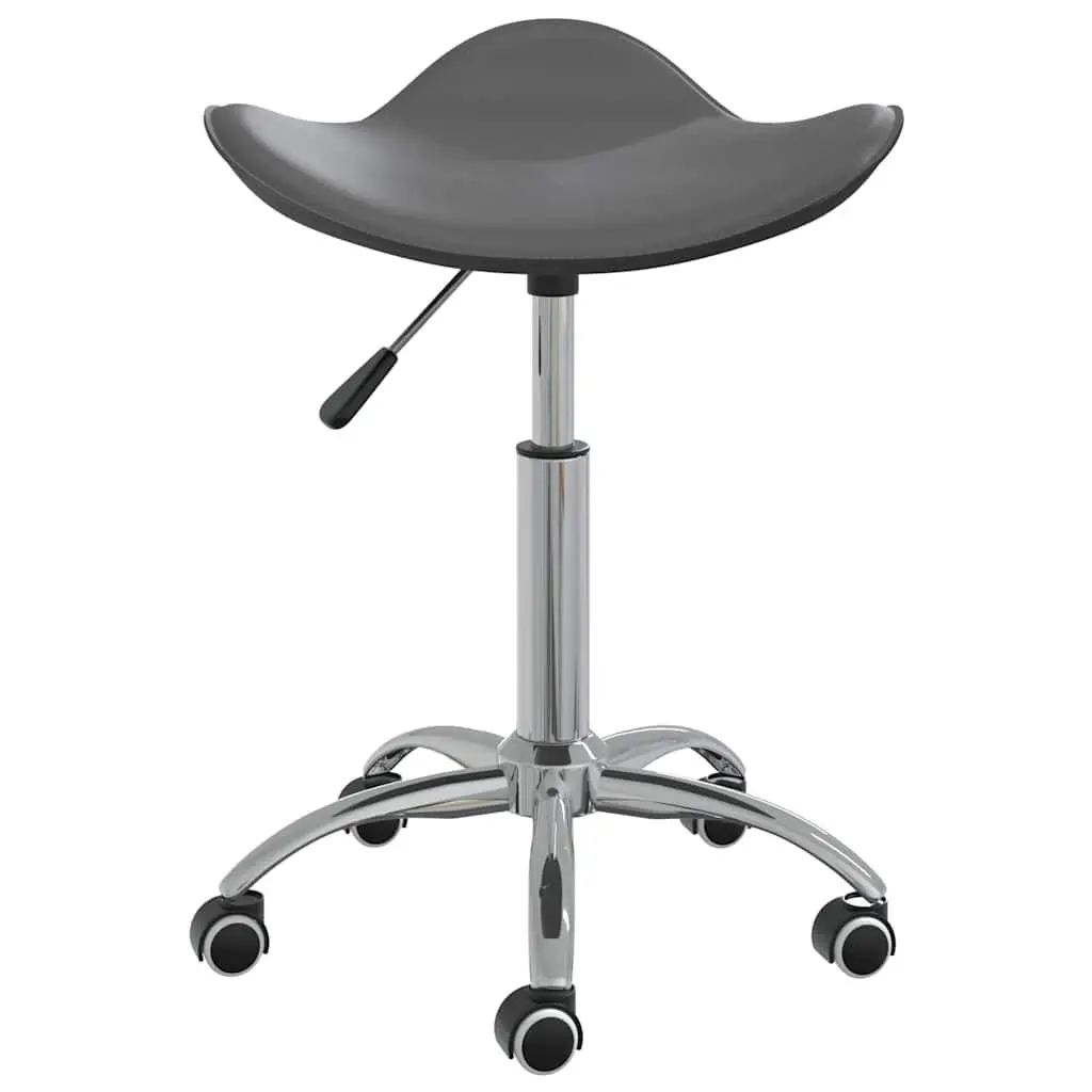 Salon Spa Stool Faux Leather Height Adjustable Grey 360 Degree Swivel Wheels