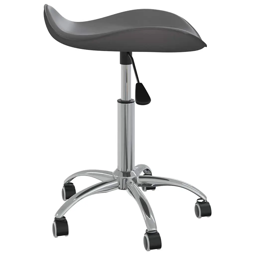 Salon Spa Stool Faux Leather Height Adjustable Grey 360 Degree Swivel Wheels