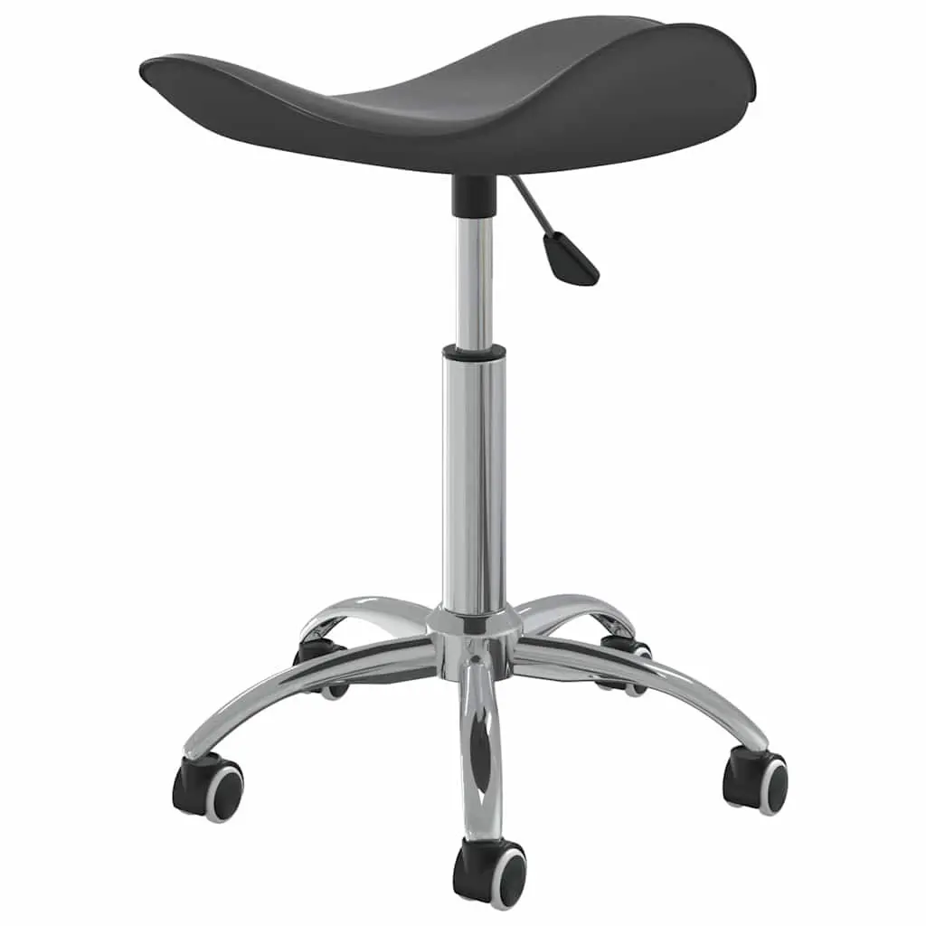 Salon Spa Stool Faux Leather Height Adjustable Grey 360 Degree Swivel Wheels