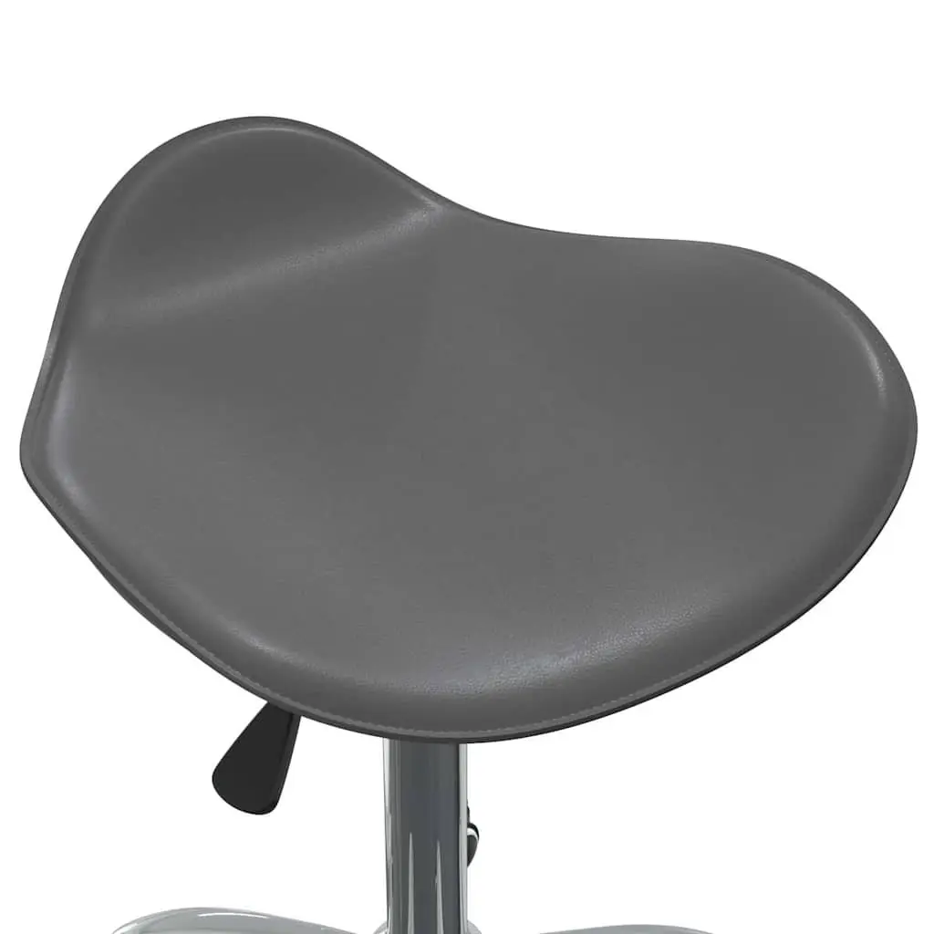 Salon Spa Stool Faux Leather Height Adjustable Grey 360 Degree Swivel Wheels