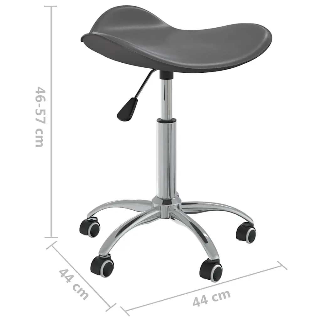 Salon Spa Stool Faux Leather Height Adjustable Grey 360 Degree Swivel Wheels