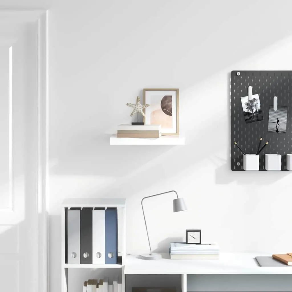White Floating Wall Shelf with Invisible Mounting