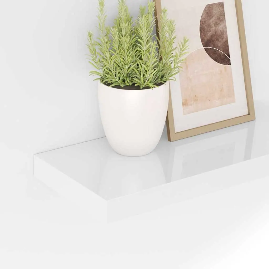 White Floating Wall Shelf with Invisible Mounting