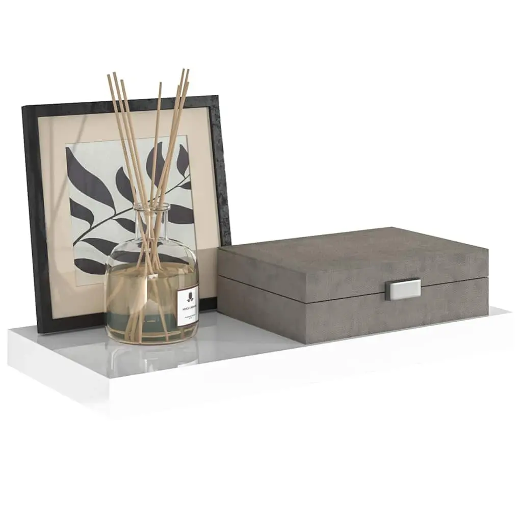 White Floating Wall Shelf with Invisible Mounting