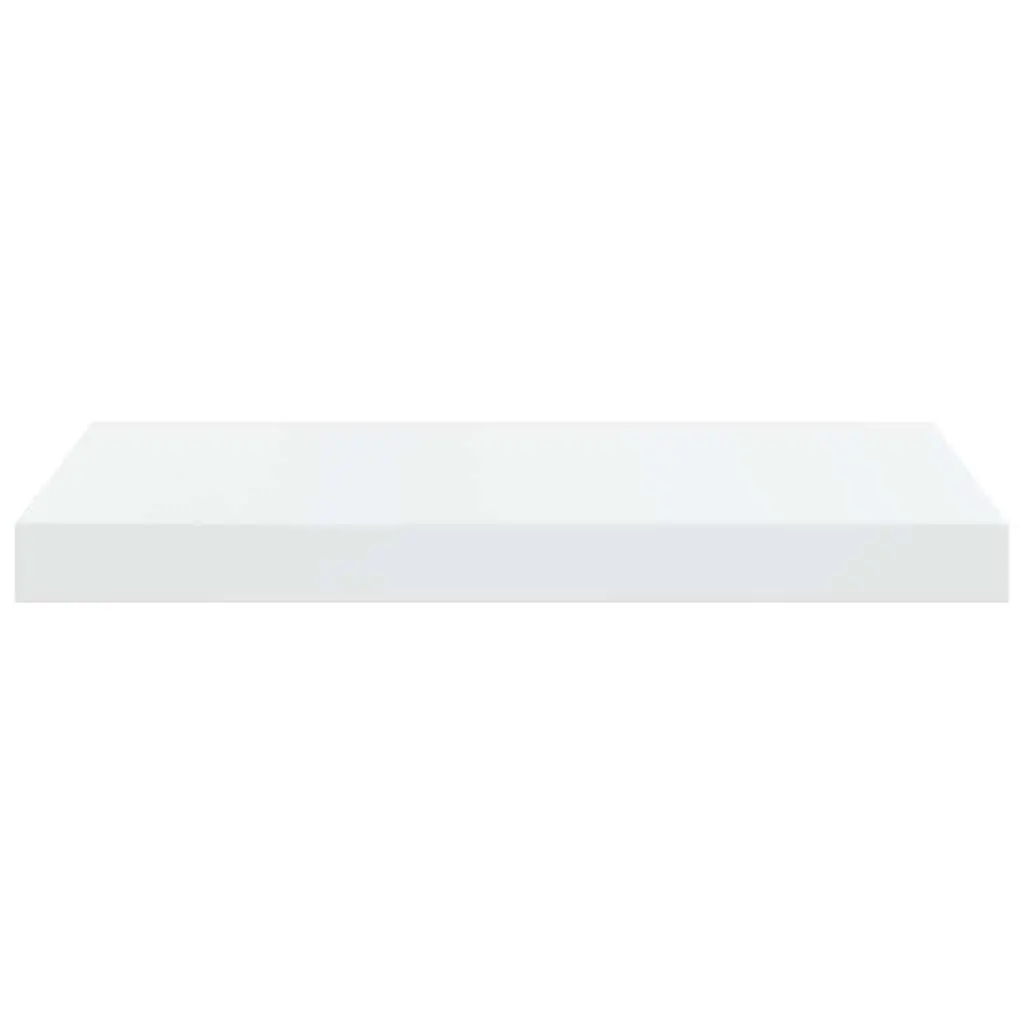 Floating Wall Shelves Honeycomb MDF Metal Frame 50 x 23.5 x 3.8 cm High Gloss White 2 Piece