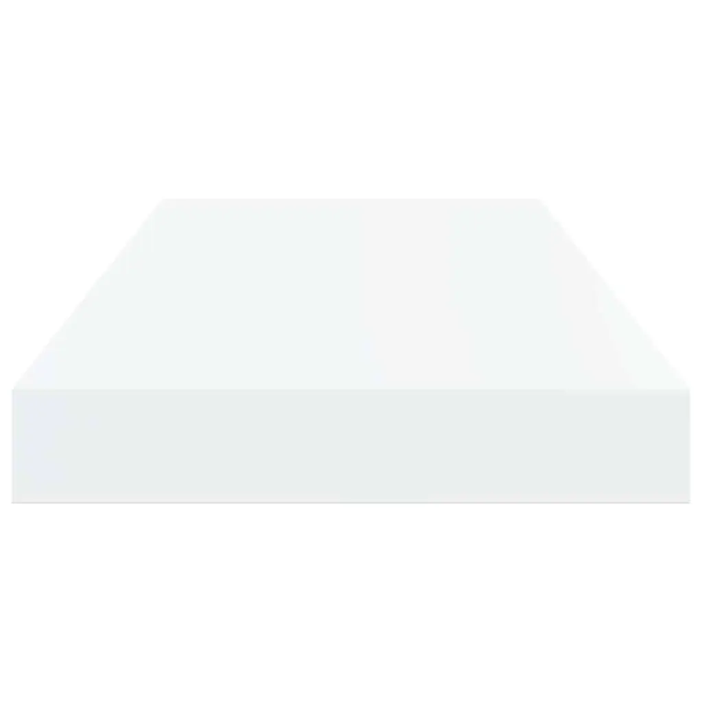 Floating Wall Shelves Honeycomb MDF Metal Frame 50 x 23.5 x 3.8 cm High Gloss White 2 Piece